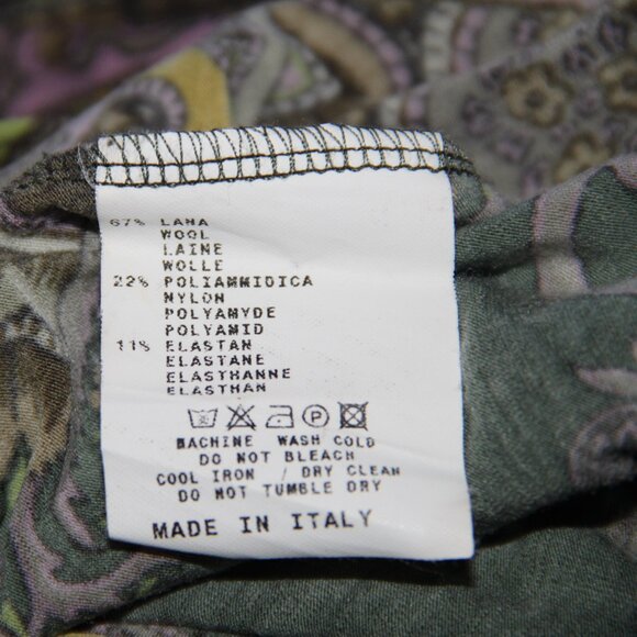 ETRO Italy Knit Wool Blend Pleated Back Top Paisley Turtleneck India Print 46 EU - Picture 6 of 10